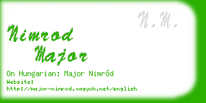 nimrod major business card
